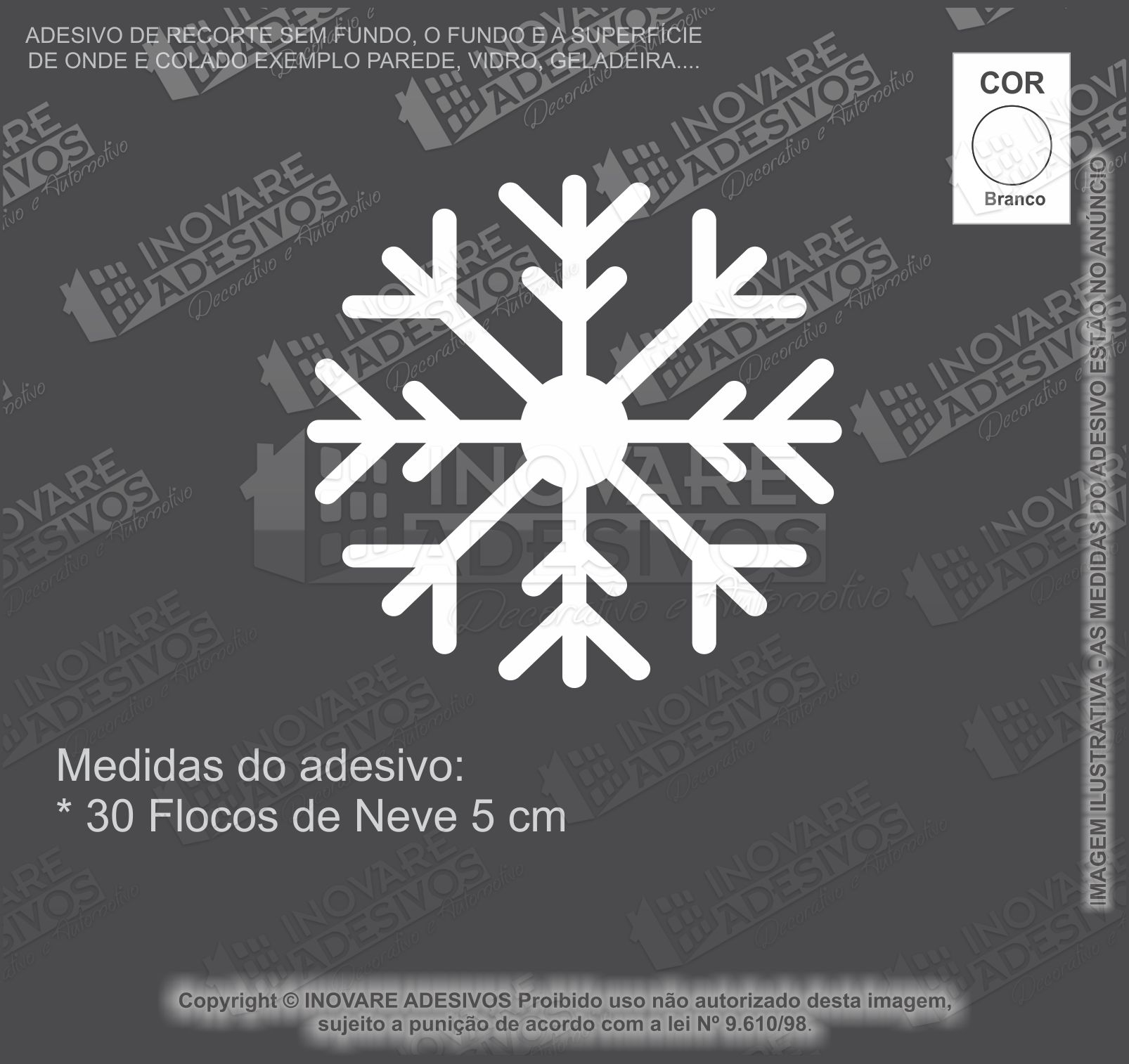 Adesivo Decorativo Vitrine Flocos de Neve Natal Ano Novo 36 – inovare12