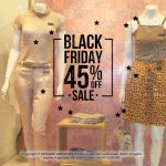 Adesivo Black Friday 45% OFF Sale para Vitrine Loja M7