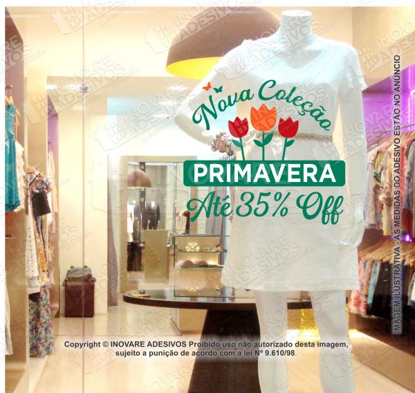 Adesivo de Vitrine Nova Coleção de Primavera Off M9
