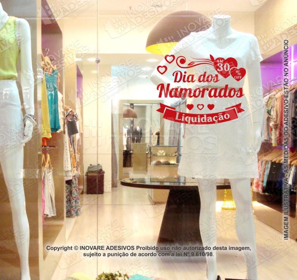 Adesivo Para Vitrine dia dos Namorados Liquidação M07