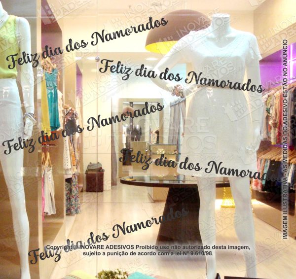 Adesivo Para Vitrine Feliz mês dos Namorados  M22