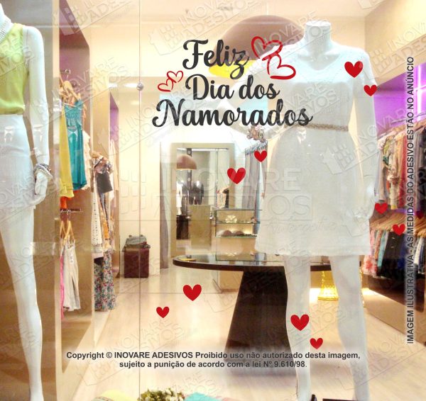 Adesivo Para Vitrine Feliz dos Namorados M24