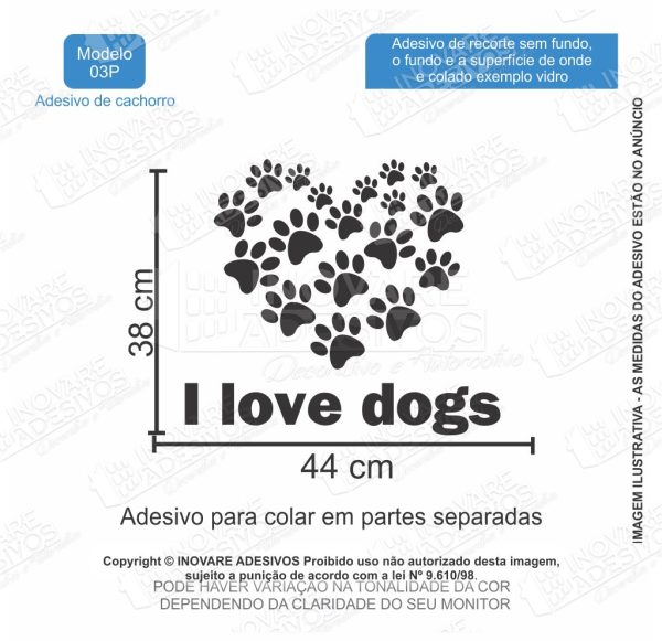 Adesivo Decorativo Pet Shop Coração de patinhas M03 - Image 2
