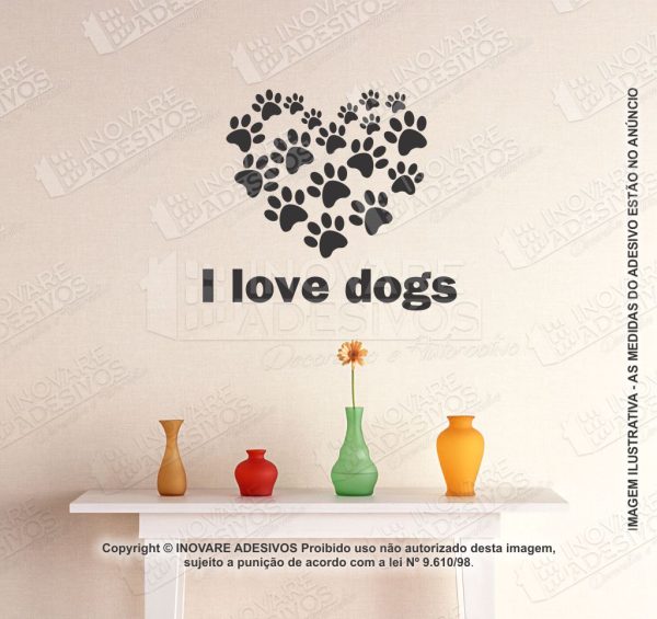 Adesivo Decorativo Pet Shop Coração de patinhas M03