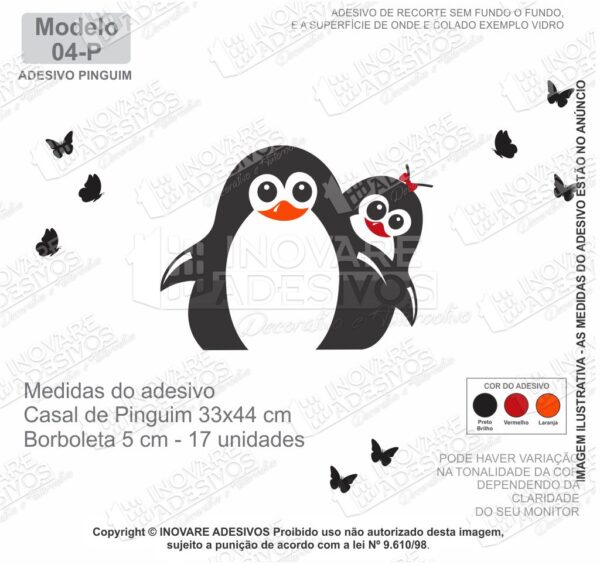 Adesivo de Geladeira Casal de Pinguim M4 - Image 2