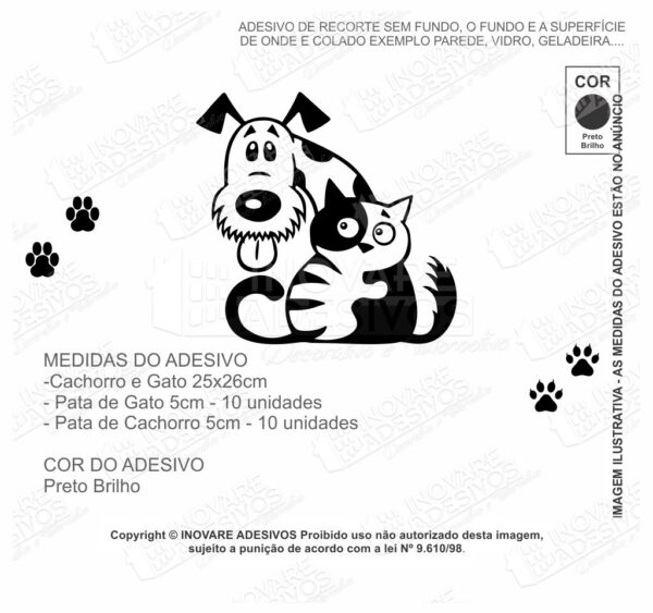 Adesivo Decorativo Pet Shop Cachorro e Gato M01 - Image 3