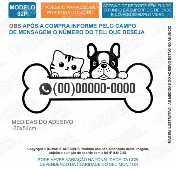 Adesivo Decorativo Pet Shop Cachorro e Gato personalizado M02 - Image 2