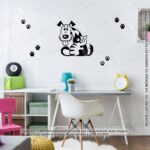 Adesivo Decorativo Pet Shop Cachorro e Gato M01