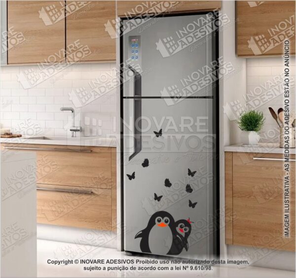 Adesivo de Geladeira Casal de Pinguim M4