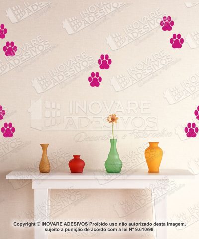 Adesivo Decorativo Pet Shop Patas de Cachorro 10 cm