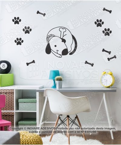 Adesivo Decorativo Pet Shop Cachorro Patinhas M01